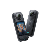 Detalle del lente de la Insta360 X5 con resolución 8K para grabaciones envolventes de alta calidad.
