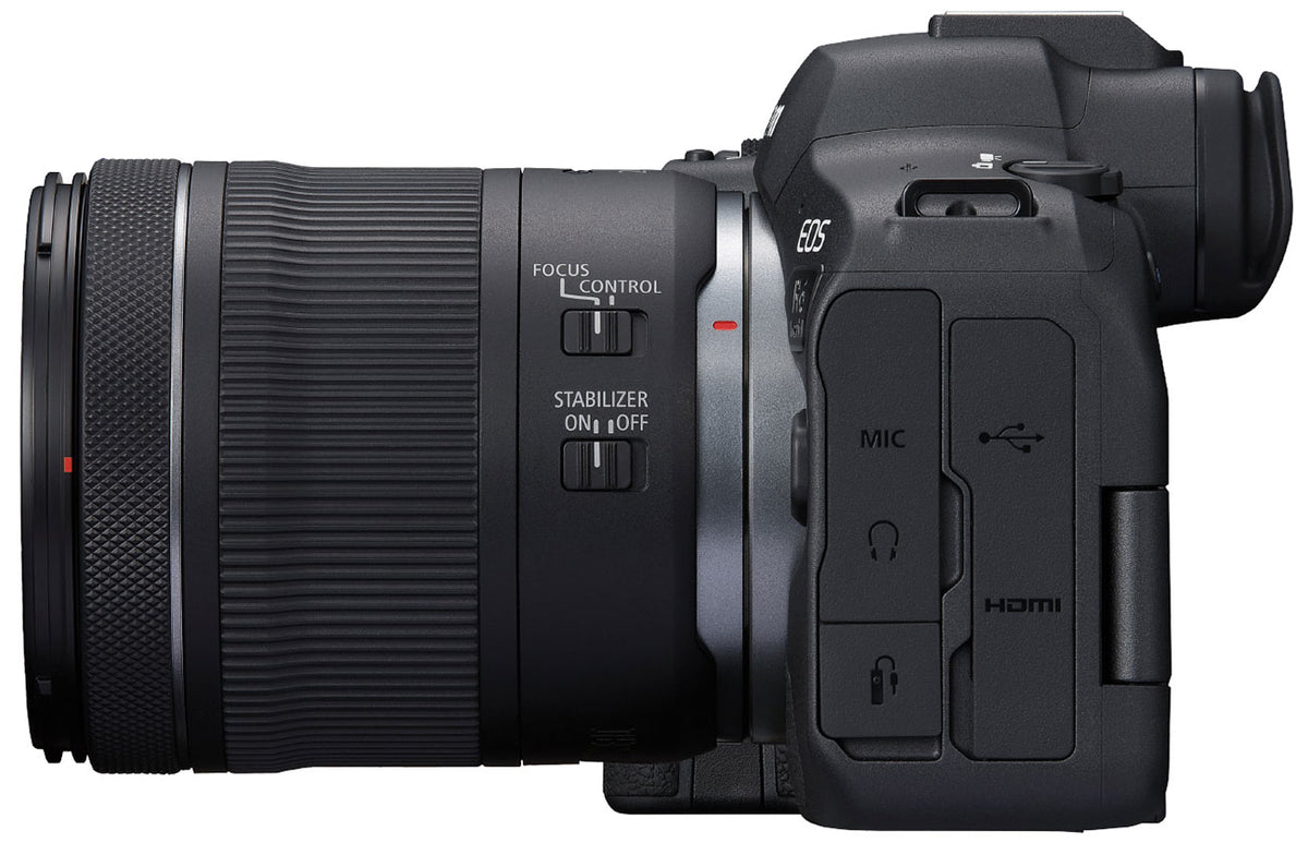 Canon EOS R6 Mark II con RF 24-105mm — vista lateral