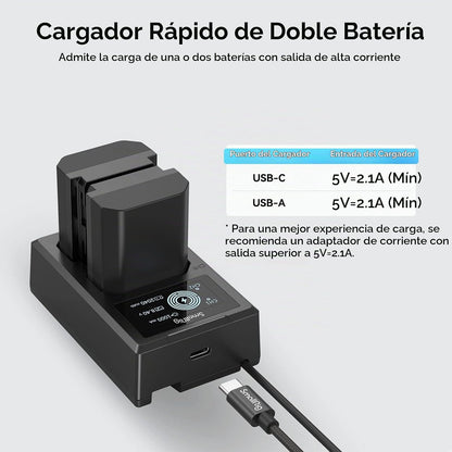 Kit 2 Baterías y Cargador SmallRig NP-FZ100 para Sony