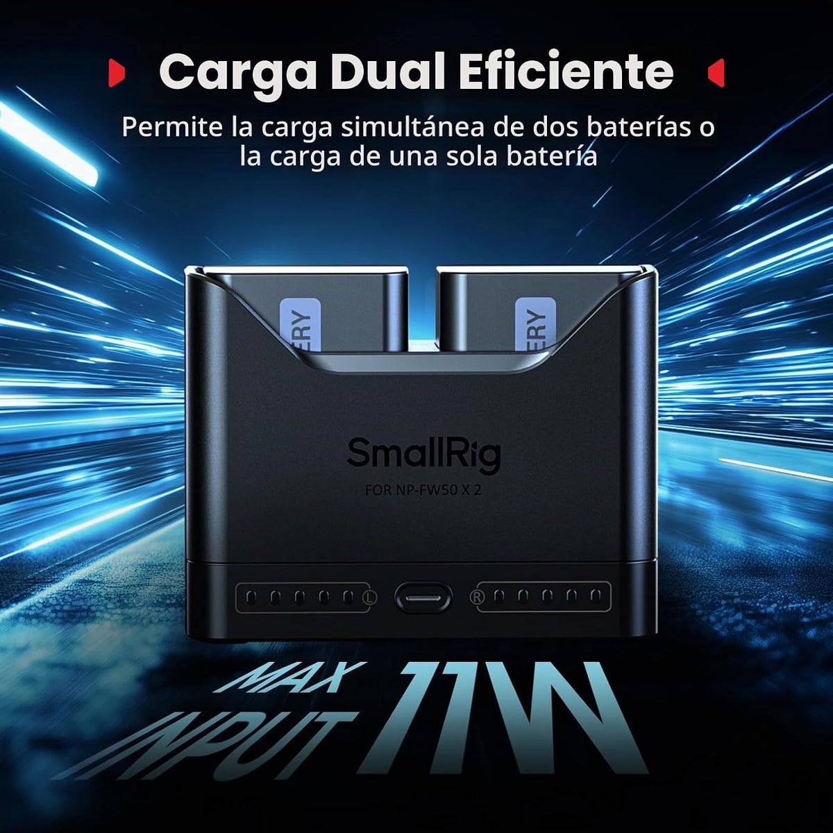 Kit 2 Baterías y Cargador SmallRig NP-FW50 para Sony