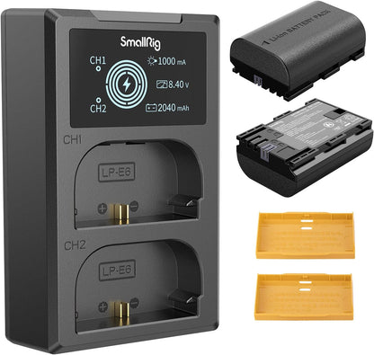 Kit 2 Baterías y Cargador SmallRig LP-E6NH para Canon