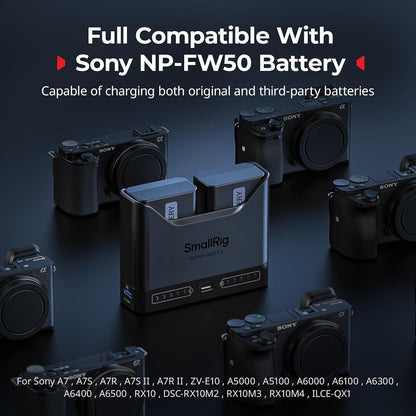 Kit 2 Baterías y Cargador SmallRig NP-FW50 para Sony
