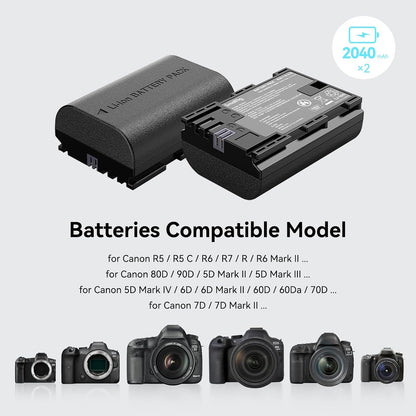 Kit 2 Baterías y Cargador SmallRig LP-E6NH para Canon