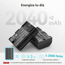 Kit 2 Baterías y Cargador SmallRig LP-E6NH para Canon