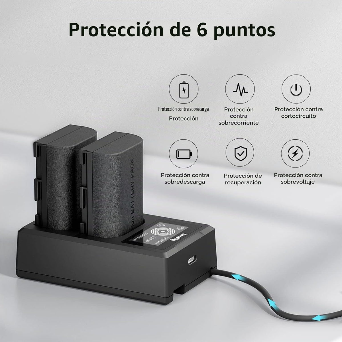 Kit 2 Baterías y Cargador SmallRig LP-E6NH para Canon
