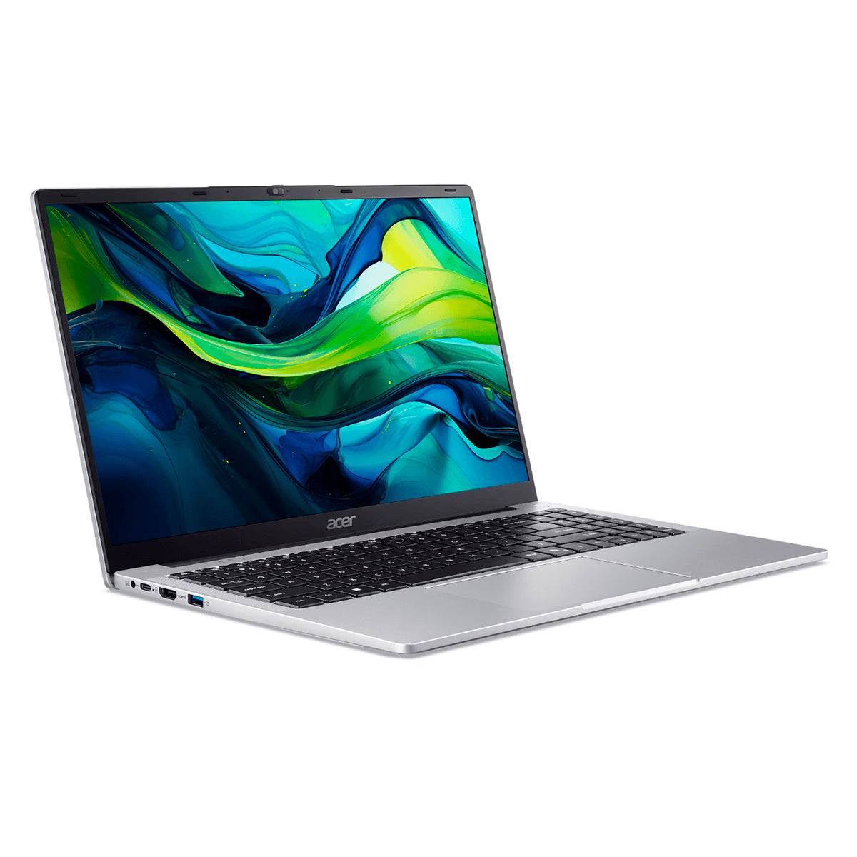 Perfil ultra delgado del Acer Aspire Lite AL15-72P-71TH mostrando puertos USB-C y diseño ligero para profesionales en Colombia.