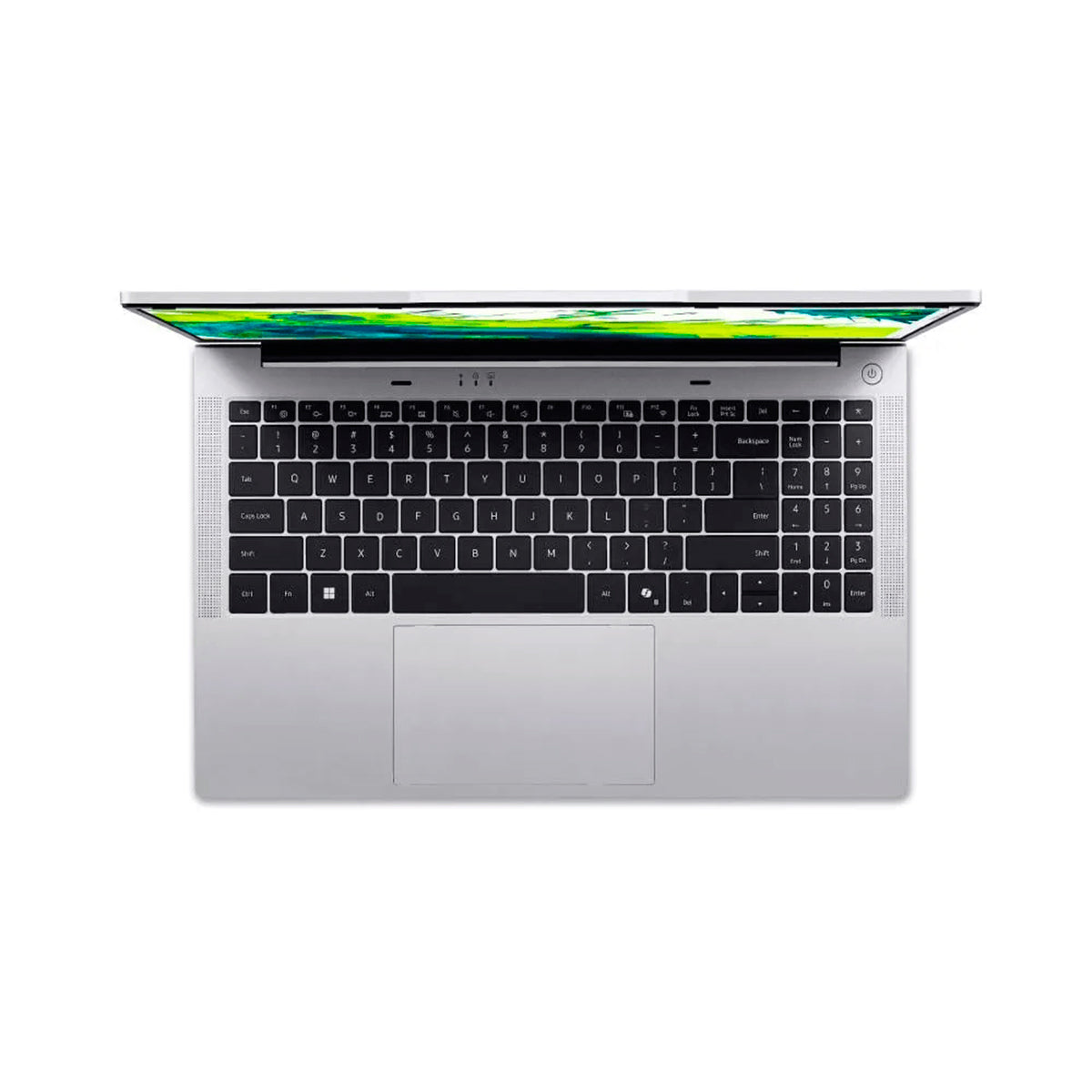 Detalle de teclado y procesador Intel Core i7-13620H con memoria RAM DDR5 en el portátil Acer Aspire Lite en Tecno Outlet.