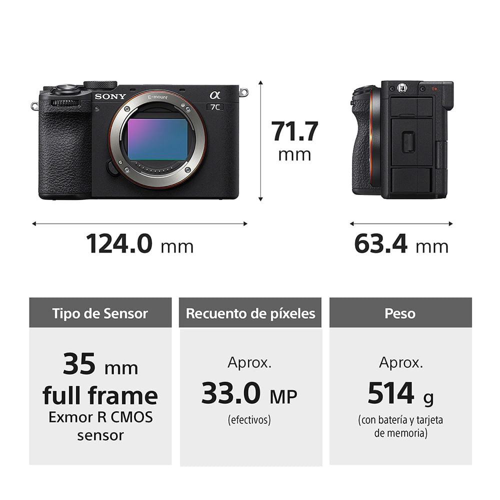 Cámara Sony a7C II (BODY) | Cámara Sony Mirrorless para Vlogs y Video