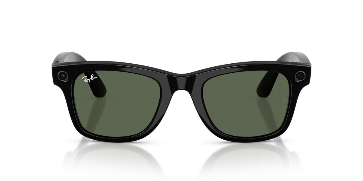 Ray-Ban Meta Wayfarer Gen 2 Shiny Black G15 Green - Frontal