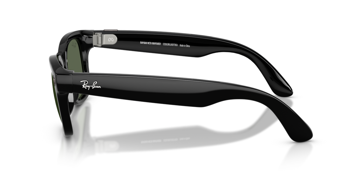 Ray-Ban Meta Wayfarer Gen 2 Shiny Black G15 Green - Lateral